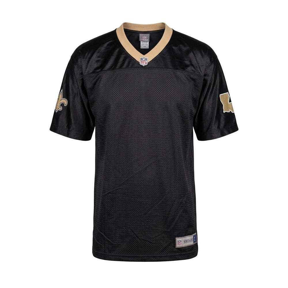 NFL Pro Line New Orleans Saints Vintage Jersey L Black Gold Fleur‑de‑Lis Blank
